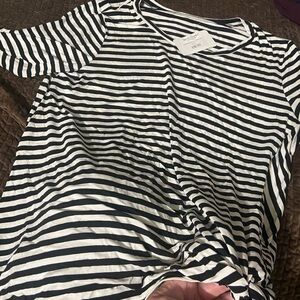 Striped Black and White Women's Top